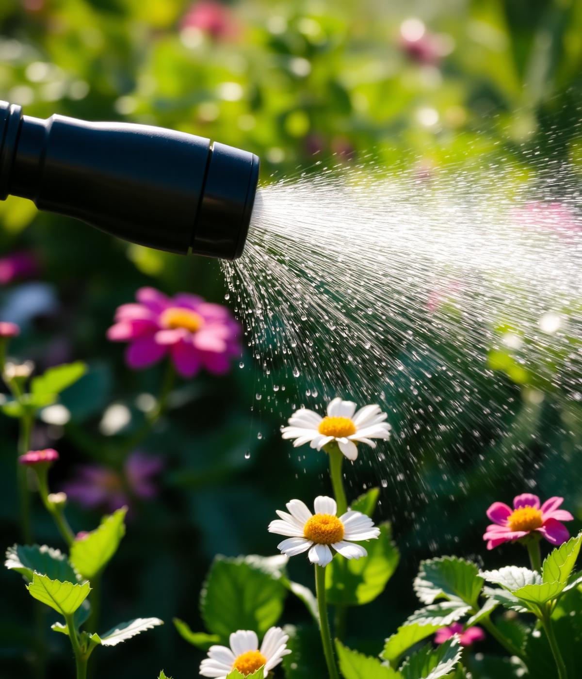 Heavy duty black rubber hose on a garden tap